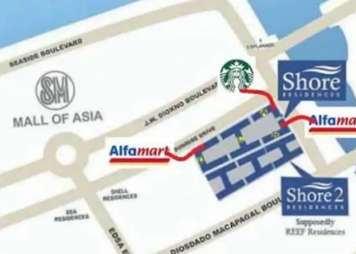 Appartement 2 Bedrooms And 2 Cr, 1 Ensuite In Shore Residences Pasay Walking Distance To Mall Of And Near In Airport *