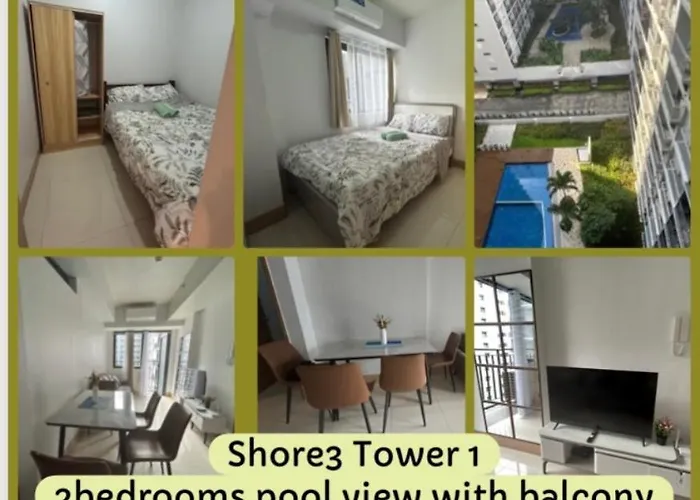 2 Bedrooms And 2 Cr, 1 Ensuite In Shore Residences Pasay Walking Distance To Mall Of And Near In Airport Apartment Manila